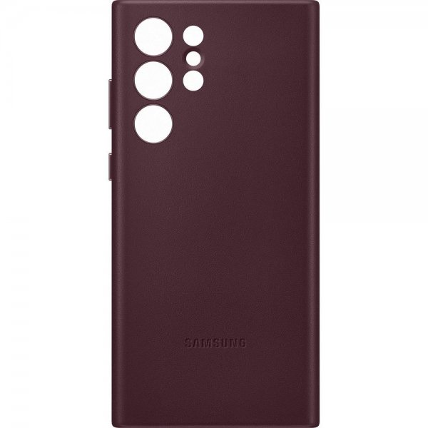Samsung Original Galaxy S22 Ultra Deksel Leather Cover Burgundy