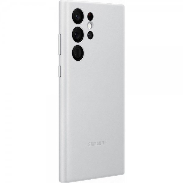 Samsung Original Galaxy S22 Ultra Deksel Leather Cover Light Gray