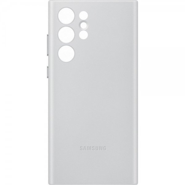 Samsung Original Galaxy S22 Ultra Deksel Leather Cover Light Gray