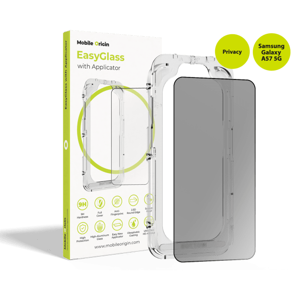 Mobile Origin Samsung Galaxy A57 Skjermbeskytter EasyGlass Applicator Privacy