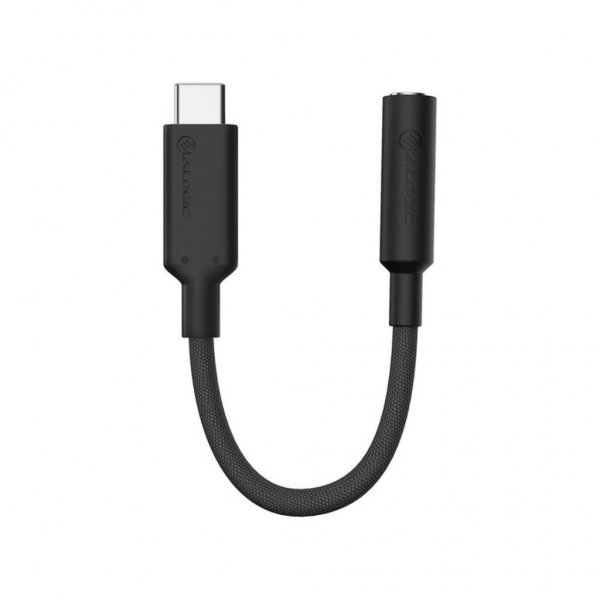 ALOGIC Elements PRO 10cm USB-C to 3.5mm Audio Adapter Black