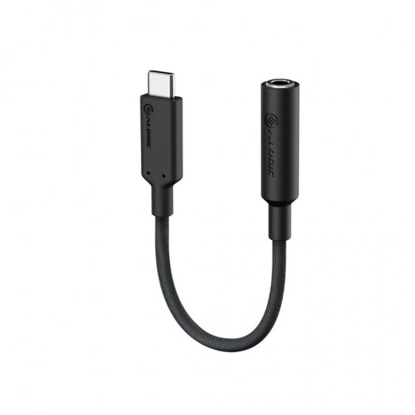 ALOGIC Elements PRO 10cm USB-C to 3.5mm Audio Adapter Black