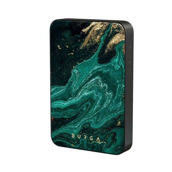 Burga Powerbank MagSafe 5000 mAh Emerald Pool Metallgrå