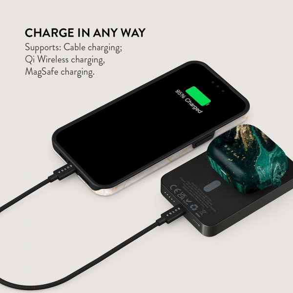 Burga Powerbank MagSafe 5000 mAh Emerald Pool Metallgrå