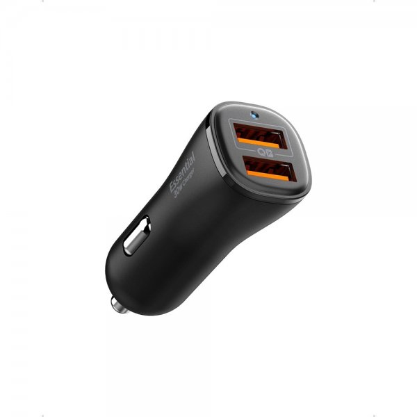 Spigen Essential Mobillader til bil 30W 2xUSB-A Svart