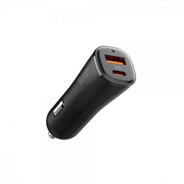 Spigen Essential Mobillader til bil 48W 1xUSB-C 1xUSB-A Svart