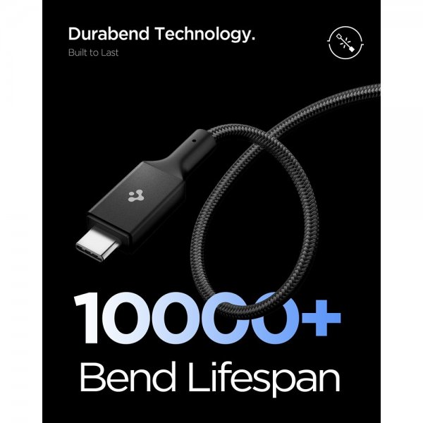 Spigen Essential Kabel Fabric USB-C/USB-C 100W 1.5m Svart