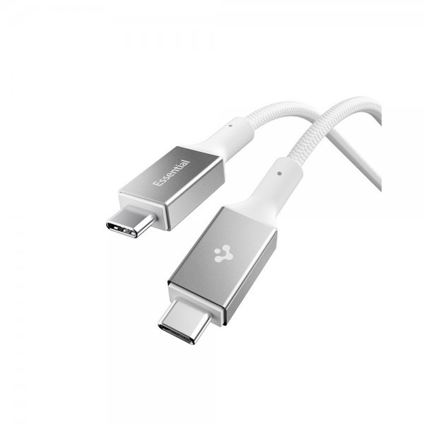 Spigen Essential Kabel Fabric USB-C/USB-C 100W 1.5m Hvit
