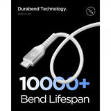 Spigen Essential Kabel Fabric USB-C/USB-C 100W 1m Hvit