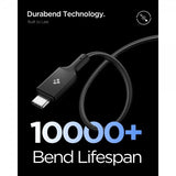 Spigen Essential Kabel Fabric USB-C/USB-C 240W 1.5m Svart
