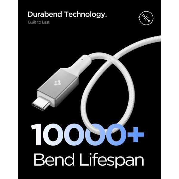 Spigen Essential Kabel Fabric USB-C/USB-C 240W 1.5m Hvit