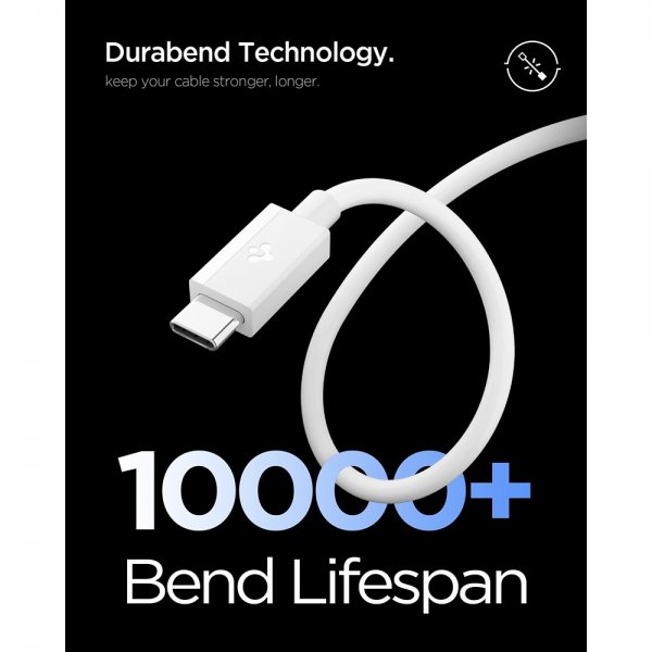 Spigen Essential Kabel USB-A/USB-C 60W 1m Hvit