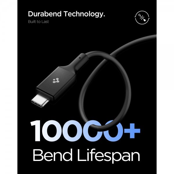 Spigen Essential Kabel USB-C/USB-C 100W 2m Svart
