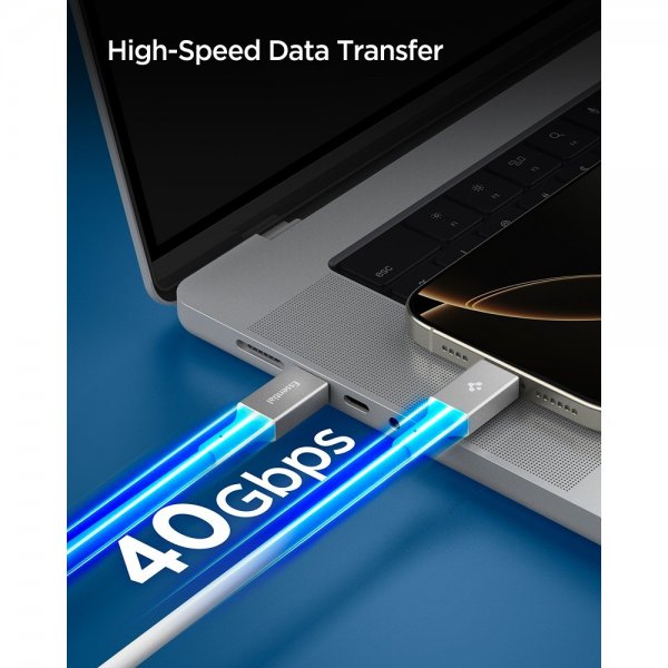 Spigen Essential Kabel USB-C/USB-C 240W 1.2m Hvit