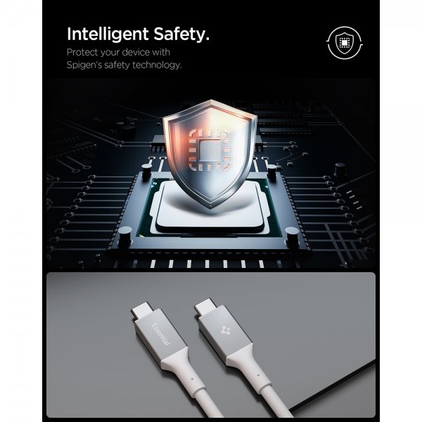 Spigen Essential Kabel USB-C/USB-C 240W 1.2m Hvit