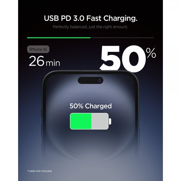 Spigen Essential Lader 20W USB-C Svart