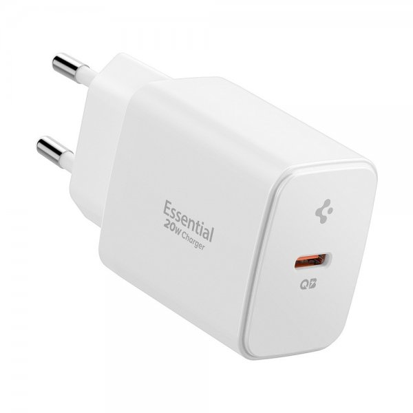 Spigen Essential Lader 20W USB-C Hvit