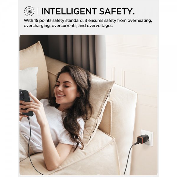 Spigen Essential Lader 30W USB-C Svart