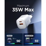 Spigen Essential Lader 35W 1xUSB-C 1xUSB-A Hvit
