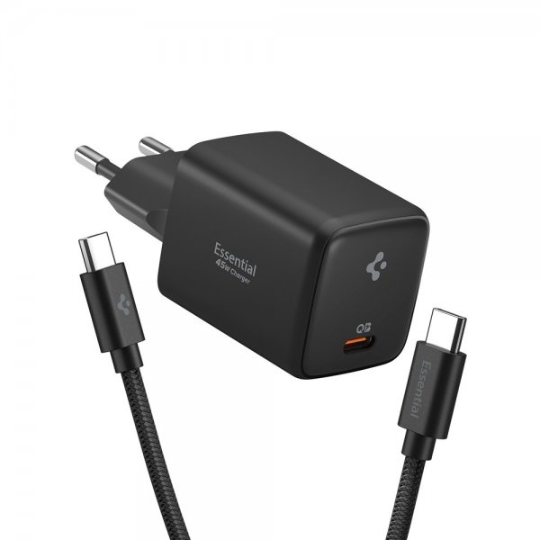 Spigen Essential Lader 45W USB-C Svart