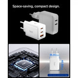 Spigen Essential Lader 47W 2xUSB-C 1xUSB-A Hvit