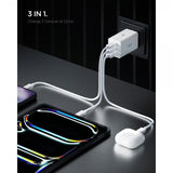 Spigen Essential Lader 67W 2xUSB-C 1xUSB-A Hvit
