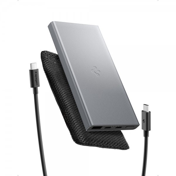 Spigen Essential Powerbank 10 000 mAh 22.5W Grå