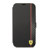 Ferrari iPhone 14 Pro Max Etui Carbon Effect Metal Logo Svart