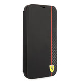 Ferrari iPhone 14 Pro Max Etui Carbon Effect Metal Logo Svart