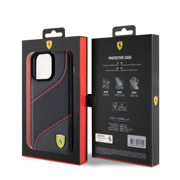 Ferrari iPhone 15 Pro Max Deksel Perforert Svart