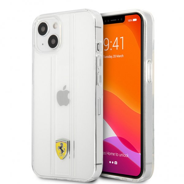 Ferrari iPhone 13 Mini Deksel 3D Stripes Transparent