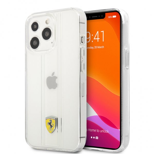 Ferrari iPhone 13 Pro Max Deksel 3D Stripes Transparent
