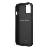Ferrari iPhone 13 Mini Deksel Carbon Effect Metal Logo Vertical Stripe Svart