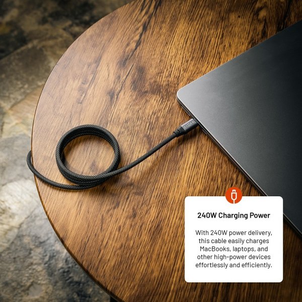 Fixed Kabel Magnetisk USB-C til USB-C 240W 2m