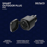 Deltaco Smart Home Smart plugg for utendørsbruk WiFi IP44