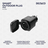 Deltaco Smart Home Smart plugg for utendørsbruk WiFi IP44