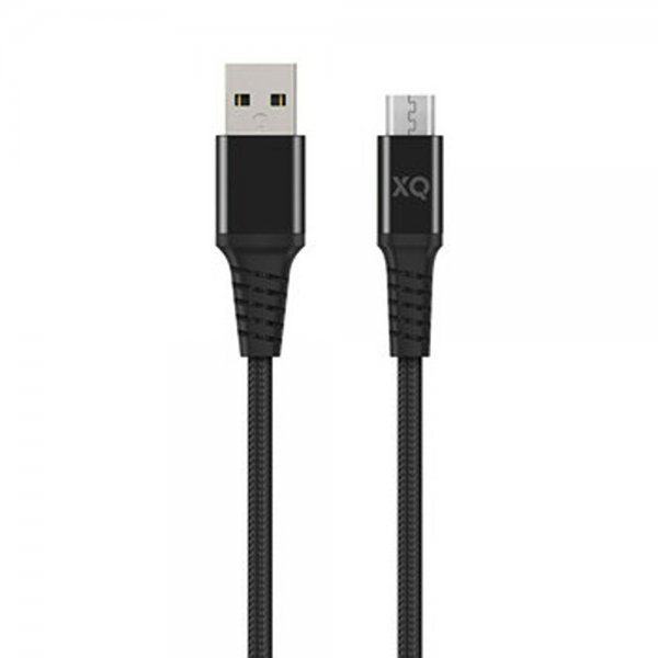 Xqisit Flettet Kabel USB-A/Micro-USB 1m Svart