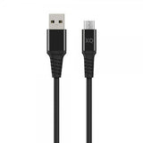 Xqisit Flettet Kabel USB-A/Micro-USB 1m Svart
