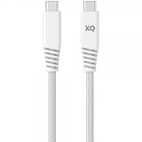 Xqisit Kabel Braided USB-C/USB-C 3.1 2m Hvit