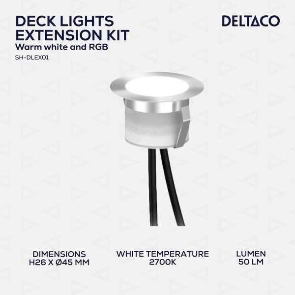 Deltaco Smart Home Forlengersett for SH-DLK01 Patio belysning 5-pakning