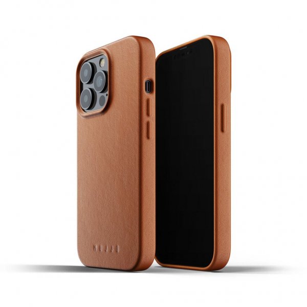 Mujjo iPhone 13 Pro Deksel Full Leather Case Tan