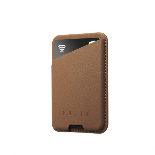 Mujjo MagSafe Kortholder Full Leather Magnetic Wallet Dark Tan