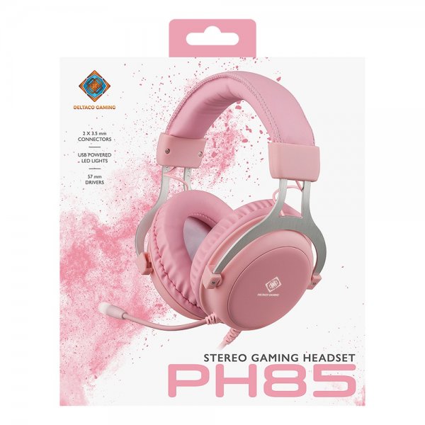 Deltaco Gaming PH85 Stereo Gaming Headset Rosa