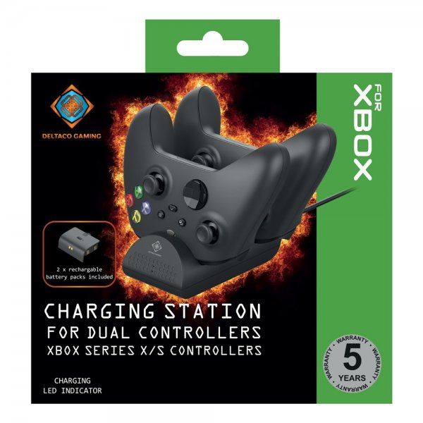 Deltaco Gaming Charging Station for Dual Xbox Series X/S Controllers