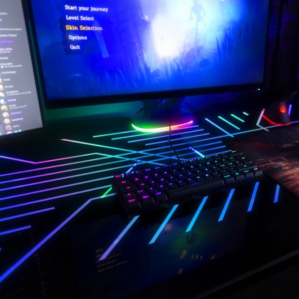 Deltaco Gaming DT420 RGB Gaming Desk Tempered Glass Cable Management