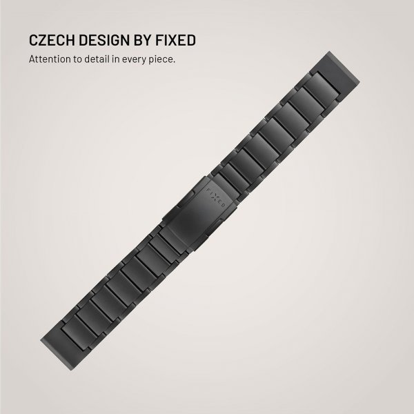 Fixed Garmin QuickFit 22mm Armbånd Titanium Strap Svart