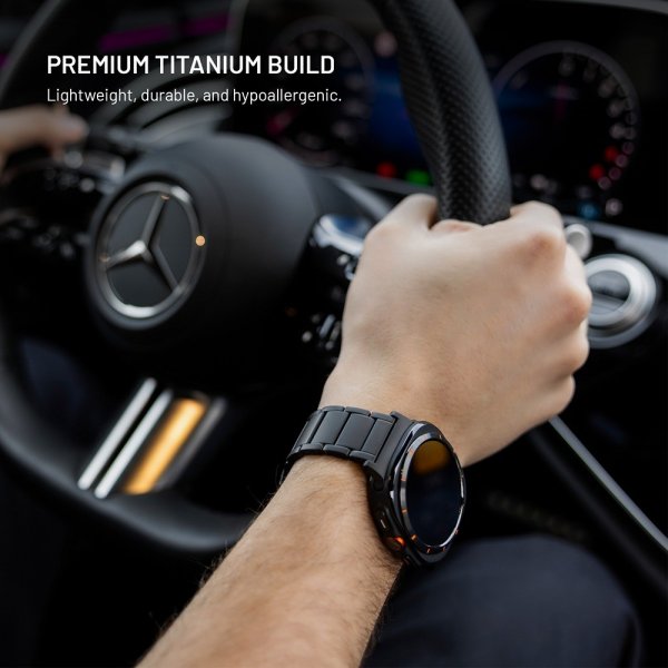Fixed Garmin QuickFit 26mm Armbånd Titanium Strap Svart
