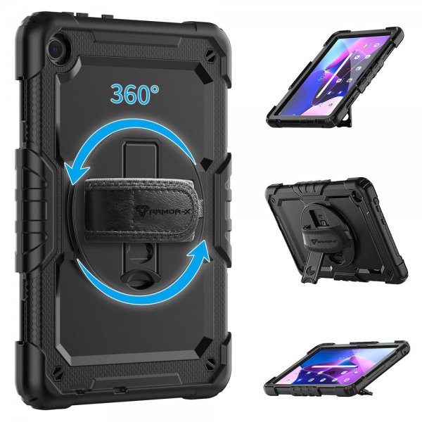 Armor-X Lenovo Tab M10 (3rd Gen) TB328 Deksel Rainproof Rugged Case Hand Strap Kickstand