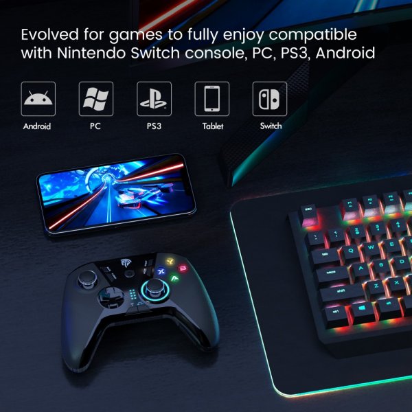 EasySMX Arion 9110 Programmable Keys Wireless Game Controller Svart