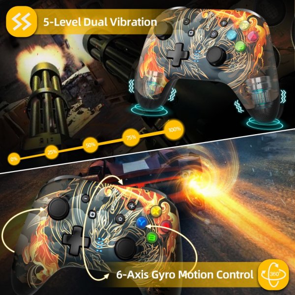 EasySMX Bayard 9124 Switch/Android/PC Programmable Wireless Gamepad Dragon